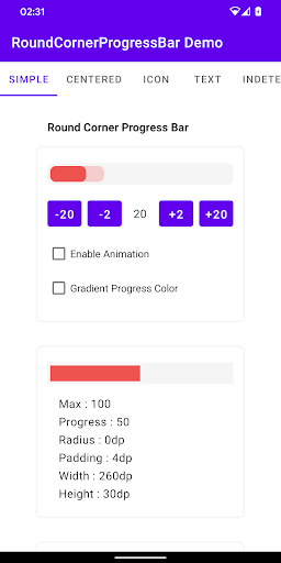 Android application Demo App for Round Corner Prog screenshort
