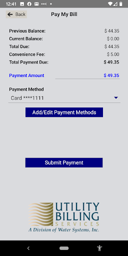 Utility Billing Services Screen 3