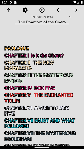 Android application Book, The Phantom of the Opera screenshort