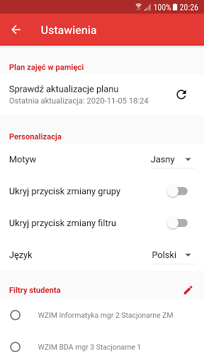 WZIM Schedule Screen 2
