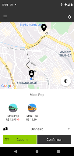 Android application Mobi Além - Passageiro screenshort