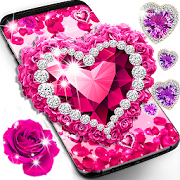 Diamond rose glitter live wallpaper