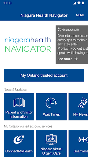 Android application Niagara Health Navigator screenshort