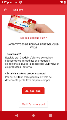 Android application Club Valvi screenshort