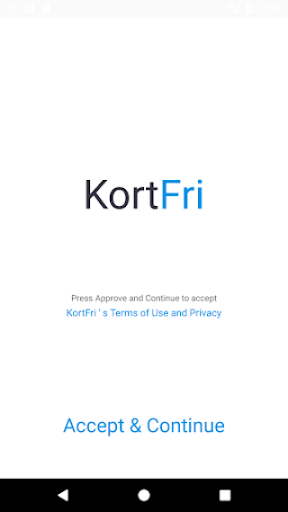 Android application KortFri screenshort