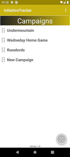 Pathfinder Combat Tracker Screen 2