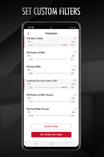 Select Sires Mobile Screen 2
