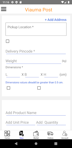 Viauma Post — Courier Delivery Screen 2