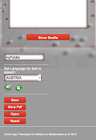 screenshot of Braille Text