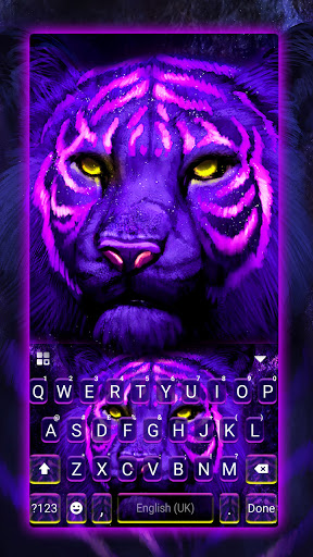 Android application Neon Purple Tiger Keyboard Bac screenshort
