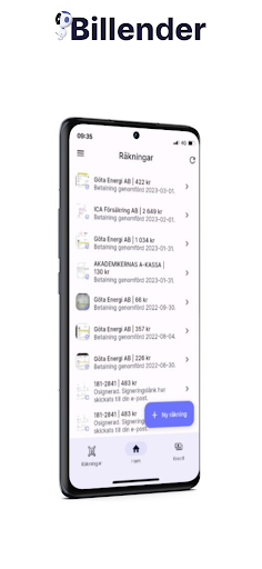 Android application Billender screenshort