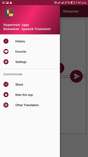 Android application Romanian - Spanish Translator screenshort