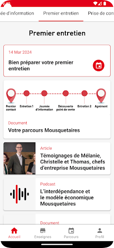 Android application Devenez Mousquetaires screenshort