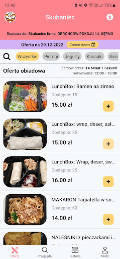 Android application BookFood screenshort