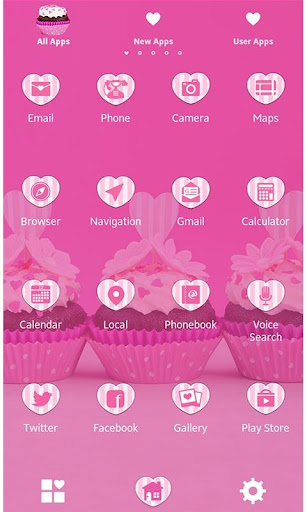 Cute Theme Pink Heart Cupcakes Screen 3