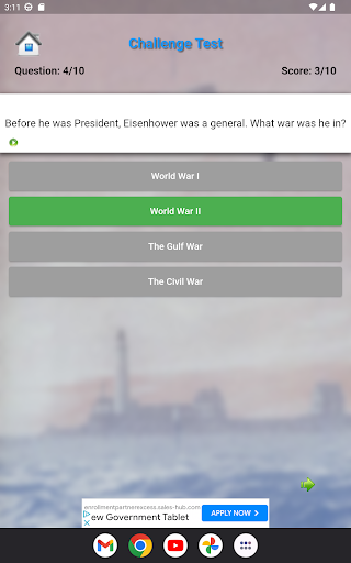 USA Citizenship Test Screen 2