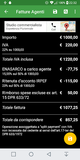 Fatture Agenti Screen 3