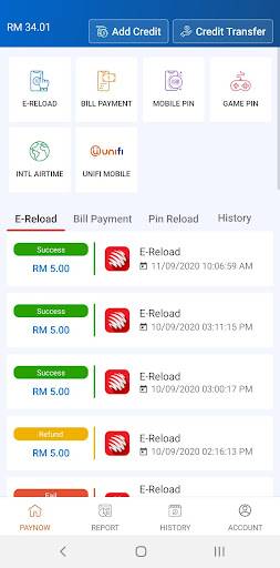 Android application ElitePay screenshort