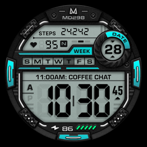 MD298: Digital watch face logo