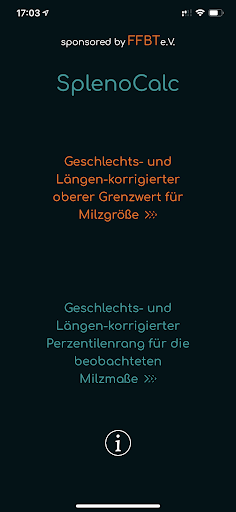 Android application SplenoCalc - Berechnung Milzgr screenshort