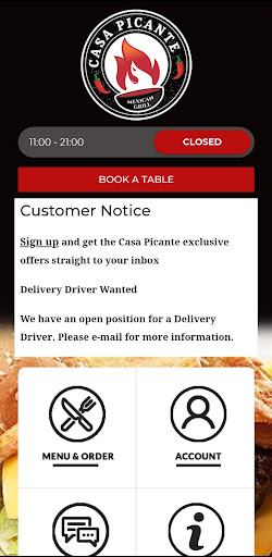 Android application Casa Picante Mexican Grill screenshort