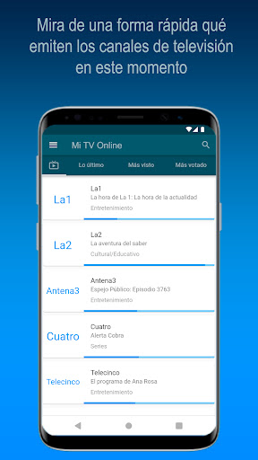 Android application Mi TV Online España screenshort