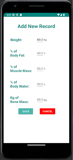 Body Composition Controller Screen 3