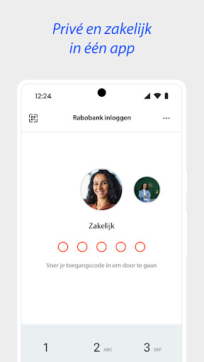 Screenshot van de Rabobank app