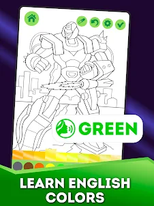 Robots City Coloring for Boys
