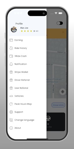 Yride Driver Screen 2