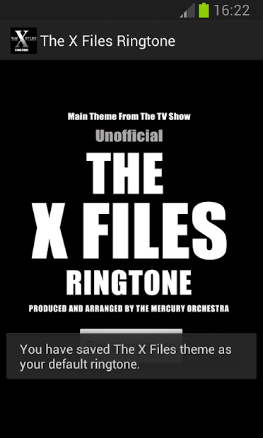 Captura 2 X Files Ringtone unofficial android