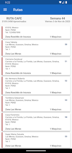 TrackingPOS Ruteros Screen 2