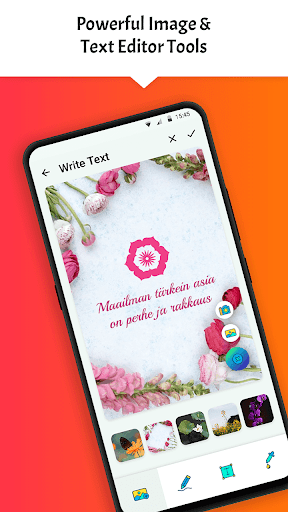 Write Finnish Text on photo Screen 2
