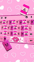 screenshot of Pink Girly Love Keyboard Theme