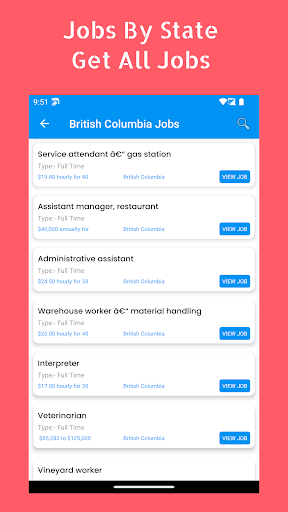 Jobs in Canada – Job Search Screen 2