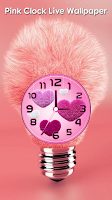 screenshot of Pink Clock Live Wallpaper