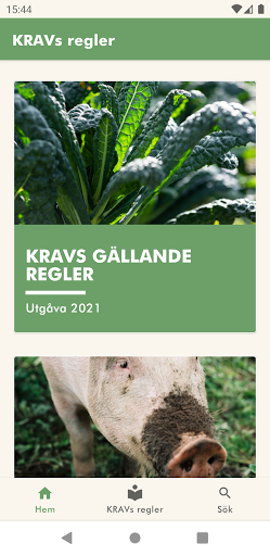 Android application KRAVs Regler screenshort
