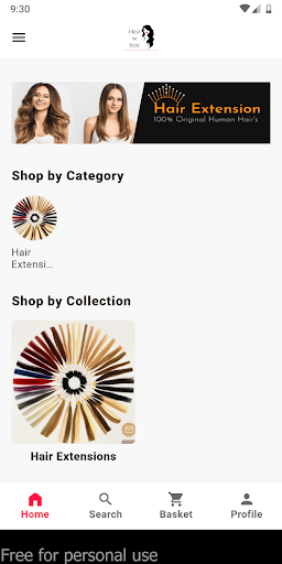 Android application Sana hair Extention screenshort