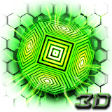 Neon Hexagon Tech 3D Theme icon