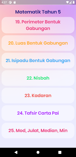 Android application iLMOO Matematik Tahun 5 screenshort