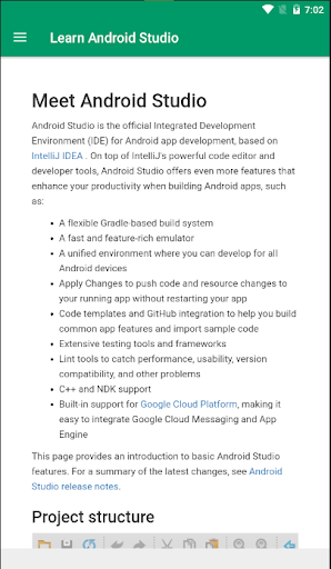Screenshot of Learn Android Studio Offline