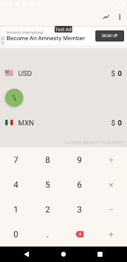 Android application us dollar to mexican peso mxn screenshort