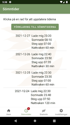 Livanda Sömndagbok Screen 2