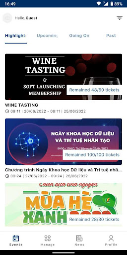 Android application HCMUS Alumni Event screenshort