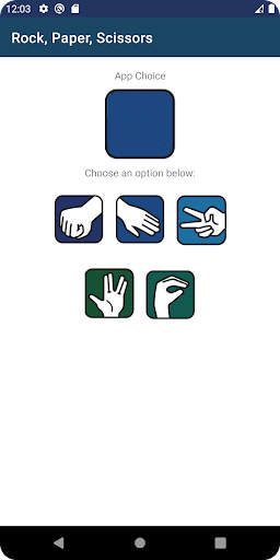 Android application Rock, Paper, Scissors screenshort