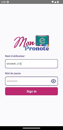Android application Mon pronote cska screenshort