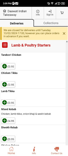 Daawat Indian Takeaway Screen 2