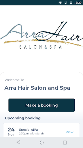 Android application Arra Hair Salon and Spa screenshort