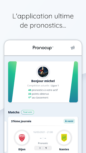 Android application Pronocup screenshort