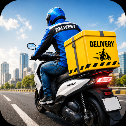 Logo delivery rush: city rider 3d